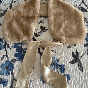 Luxurious Beige Faux Fur Wrap